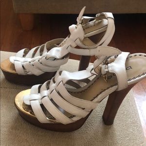 Bebe White Heeled Sandal